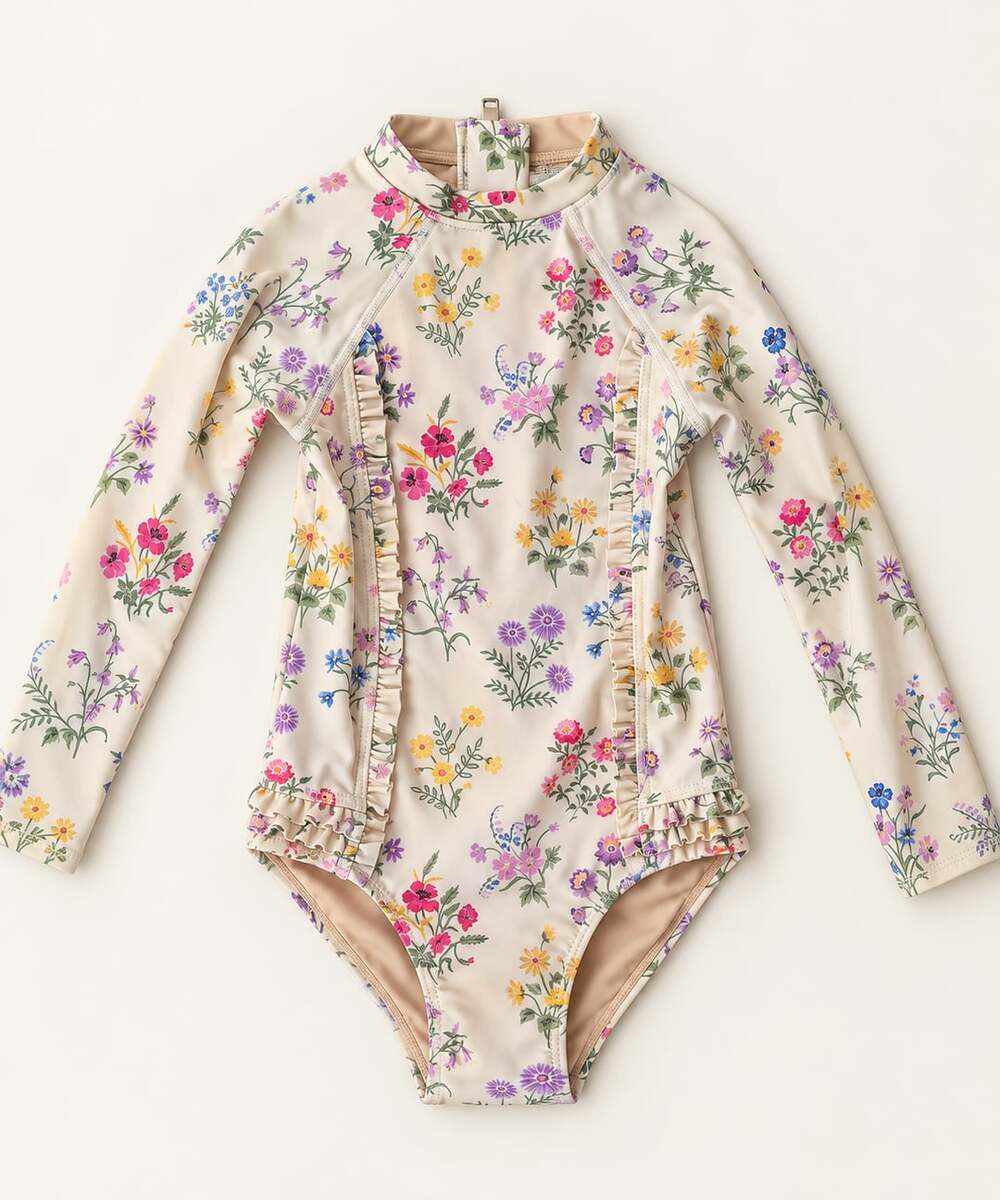 Spell & The Little Gypsies Long Sleeve Floral Swimsuit Size 5